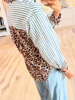 Leopard Striped Button Up Shirt