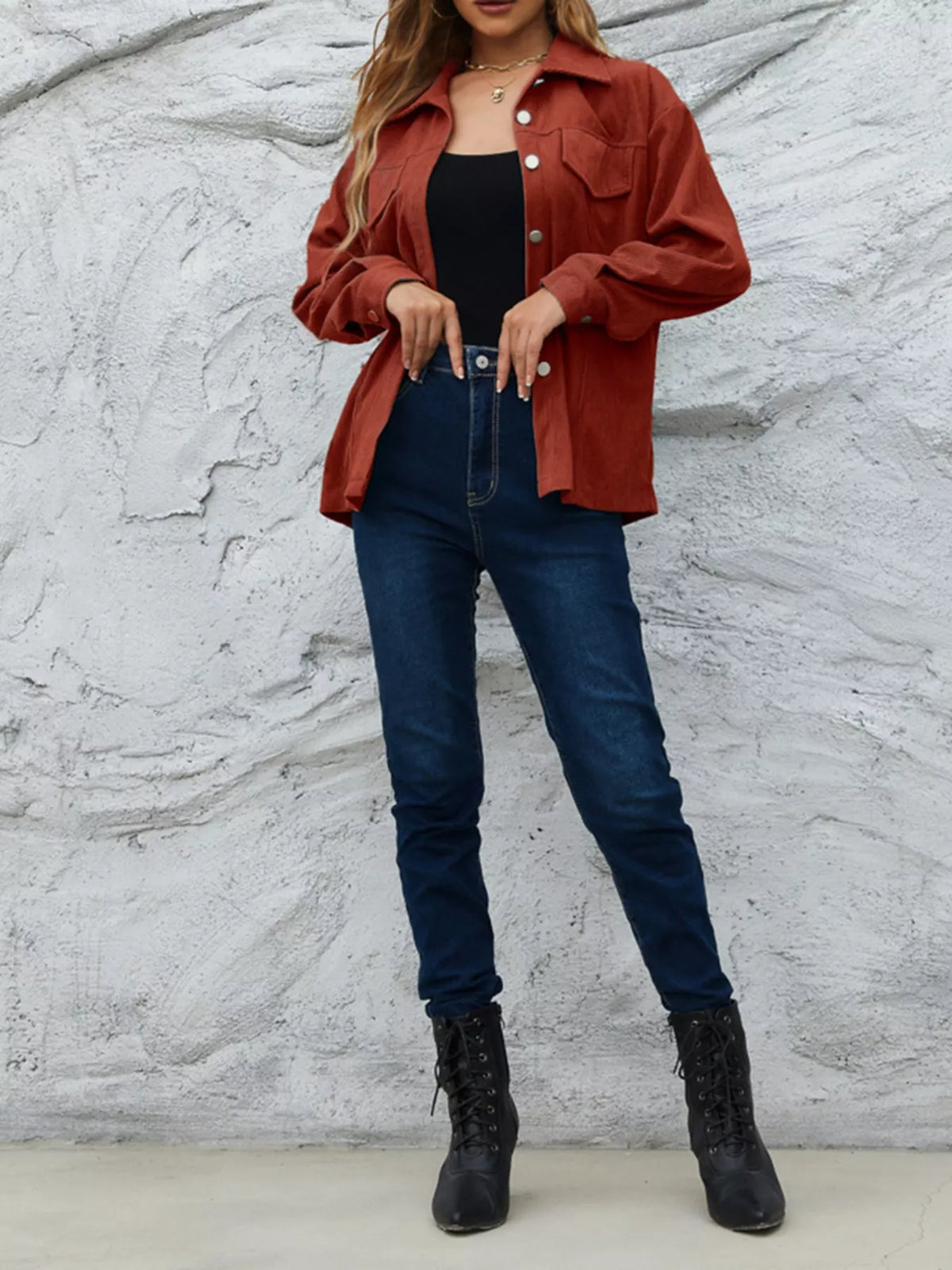 Corduroy Button-Down Shacket