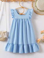 Children's Embroidered Ruffled Hem Dress