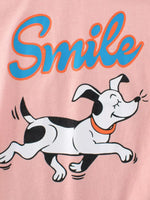 Children's "Smile" Dog Graphic T-Shirt