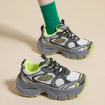 Letter Lace-Up Round Toe Athletic Shoes
