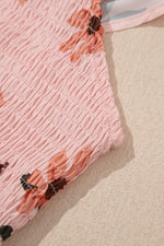 Ruffled Smocked Cap Sleeve Printed Maxi Dress