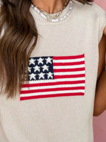 American Flag Graphic Knit Sweater Vest