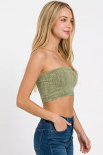 Zenana Washed Ribbed Seamless Tube Top
