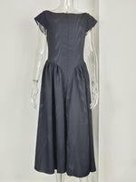 Full Size Cap Sleeve A-Line Midi Dress Plus Size