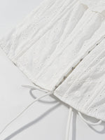 Lace Up Back Eyelet Ruffle Trim Tank