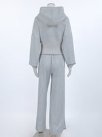 Zip Up Hoodie & Wide Leg Pants Set