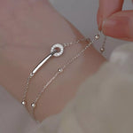 925 Sterling Silver Double Layered Bracelet