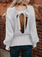 Tied Back Long Sleeve Sweater
