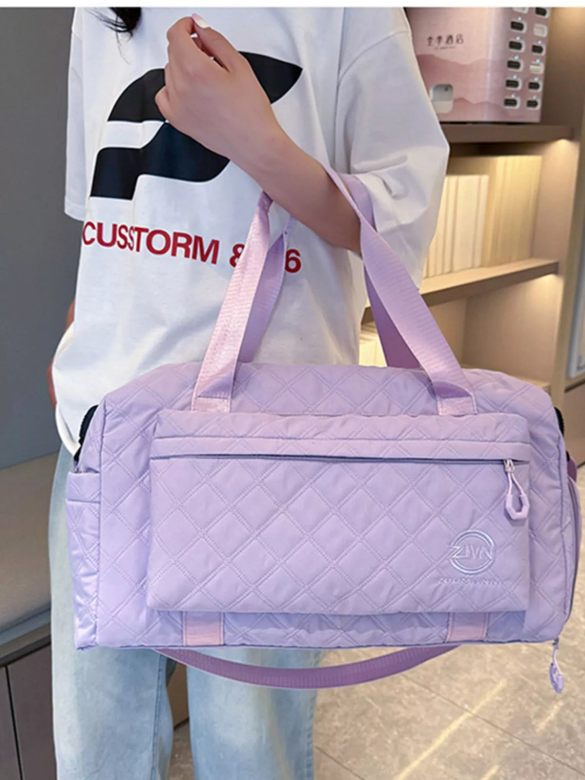 Quilted Oxford Cloth Travel Bag