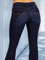 Full Size Wash Flare Jeans with Pockets Plus Size