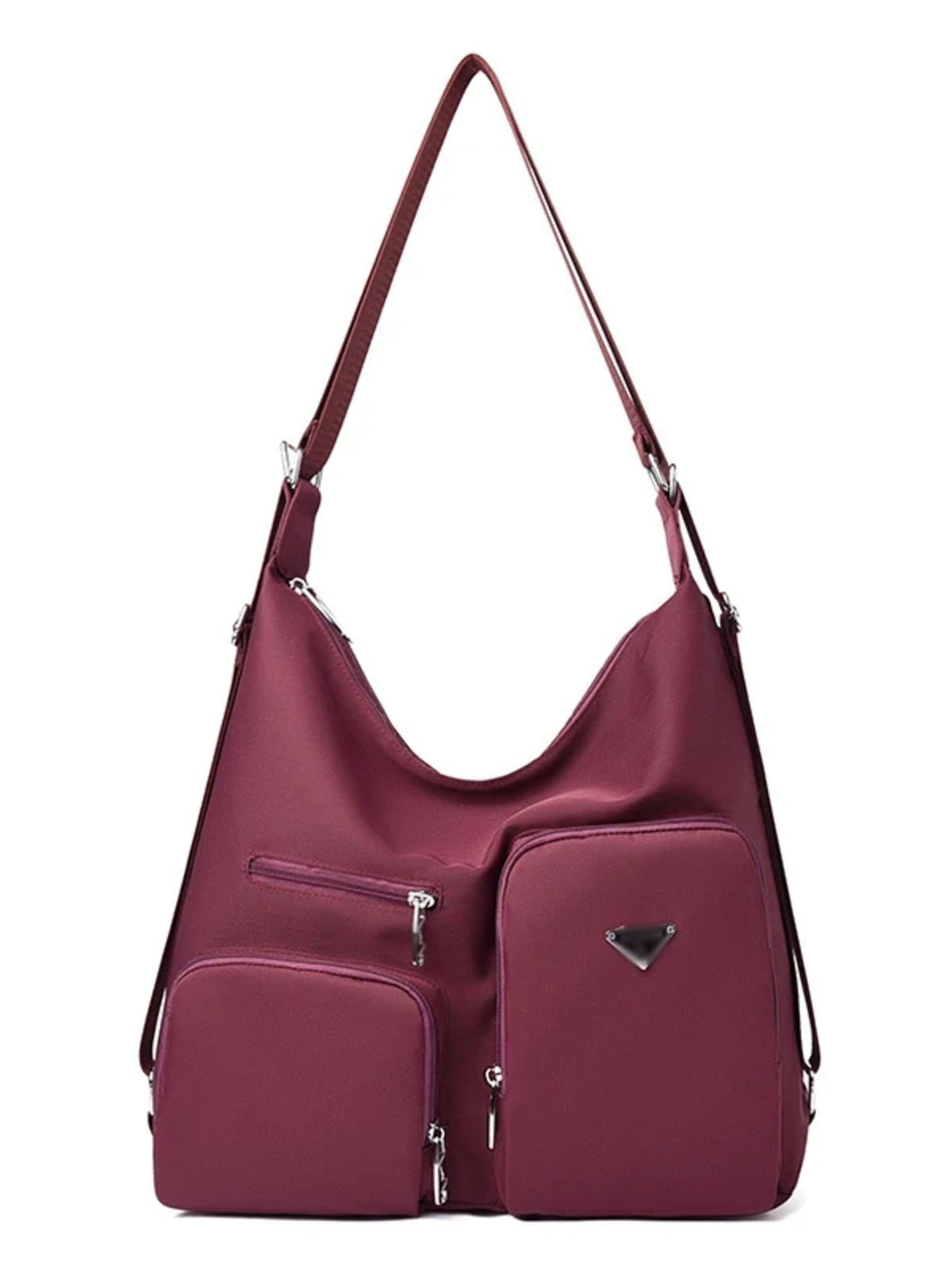 Multi-Pocket Lightweight Nylon Shoulder Bag