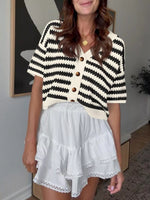 Striped Button Up Cardigan