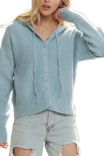 ADORA Hoodie Relaxed FitRibbed Cuffs Sweater Cardigan