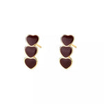 Triple Heart Stud Earrings