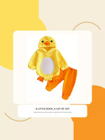Children's Duck Hooded Bodysuit and Pants Two-Piece Set