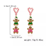 Christmas Gingerbread Drop Earrings
