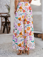 Devine Drawstring Printed Wide Leg Pants