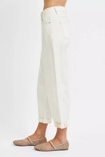 RISEN Full Size High Rise Barrel Cropped Jeans Plus Size