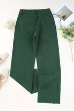 Crossed Waist Raw Hem Shift Jeans