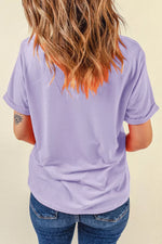 Halloween Spooky Letter Graphic Round Neck Casual T Shirt