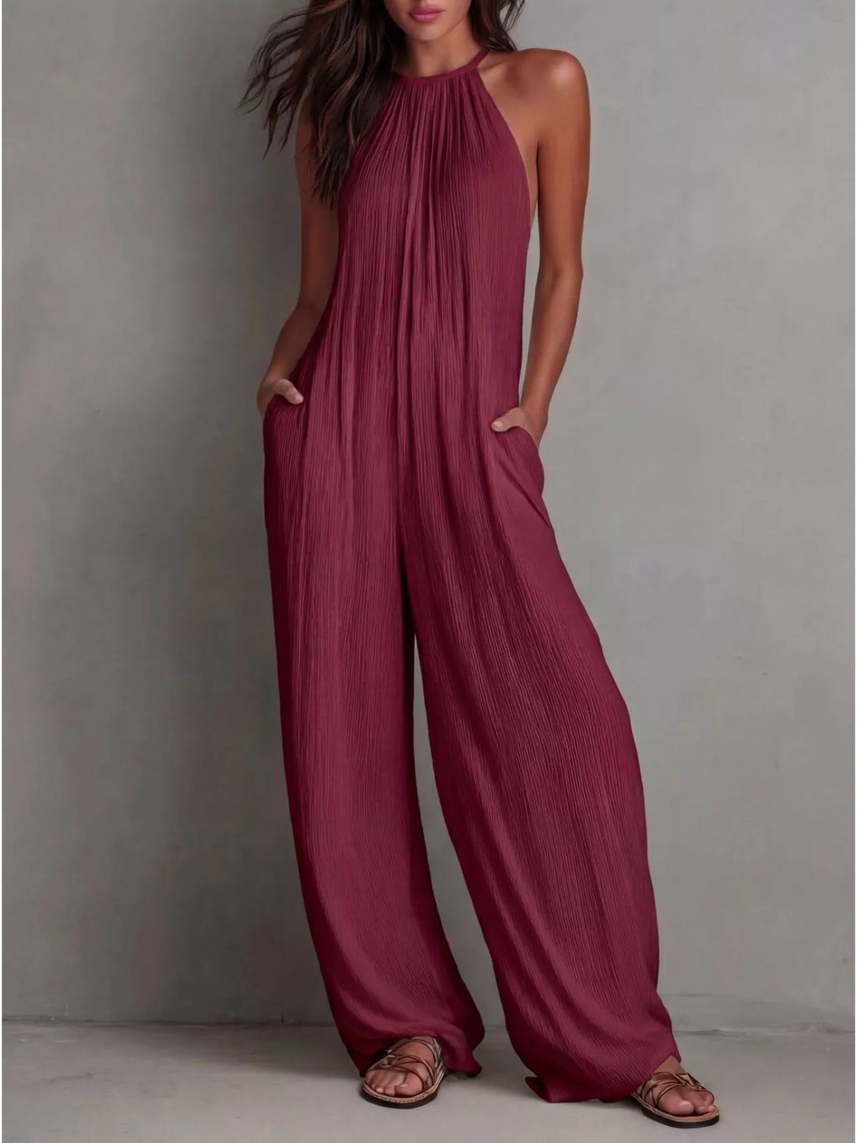 Sleeveless Wide-Leg Jumpsuit