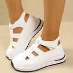 Cutout Round Toe Platform Sandals