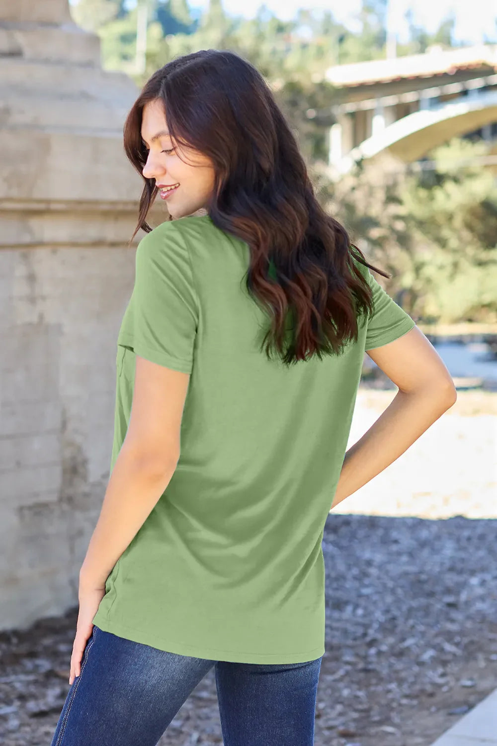 Basic Bae Bamboo Full SizeV-Neck Short Sleeve T-Shirt