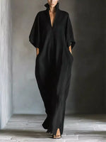 3/4 Sleeve Maxi Dress with Pockets