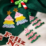 Christmas Tree Dangle Earrings