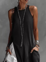 Two-Tone Sleeveless Maxi Dress