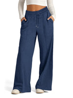Full Size Drawstring Relaxed Fit Wide Leg Pants Plus Size