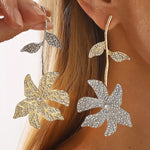 Rhinestone Flower Dangle Earrings