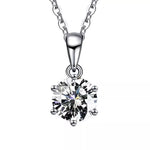 5 Carat Moissanite 925 Sterling Silver Pendant Necklace