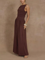 Ruched Sleeveless Maxi Dress