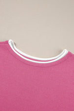 Contrast Trim Round Neck Top and Pants Set
