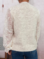 Lace Sleeve Button-Up Cardigan