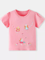 Children's Fairy Print Round Neck T-Shirt