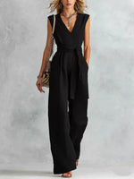 Sleeveless Wide Leg Jumpsuit