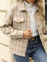 Plaid Button Up Long Sleeve Jacket