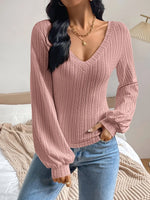 Honey V-Neck Long Sleeve T-Shirt