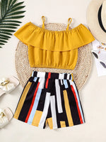 Children's Ruffled Spaghetti Strap Top and Pants Set
