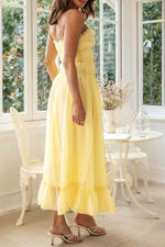 Frill Tied Front Midi Cami Dress