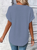 Crochet Lace Short Sleeve Casual T-Shirt