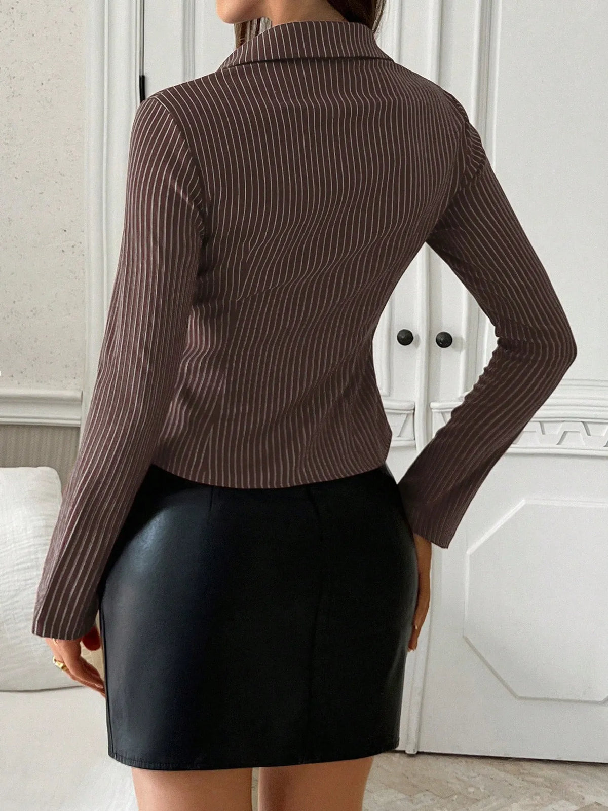 Striped Button Up Long Sleeve Shirt