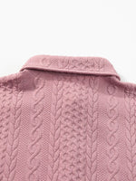 Cable Texture Puff Sleeve Loose Shacket