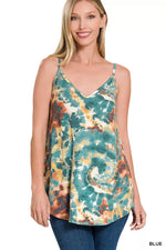 Zenana Tie Dye Front & Back Reversible Spaghetti Cami