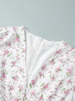 Floral Print Balloon Sleeve Dress