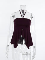 Halter Neck Asymmetrical Hem Cami