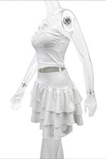 Tube Top and Ruffle Layered Skirt Set